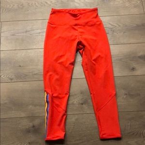 Red yoga capris